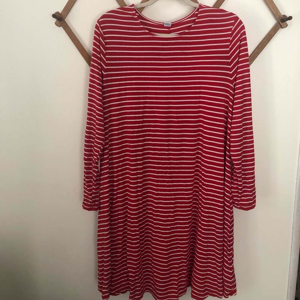 Red & White Striped Old Navy Dress